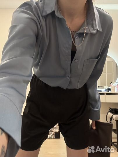 Атласная рубашка