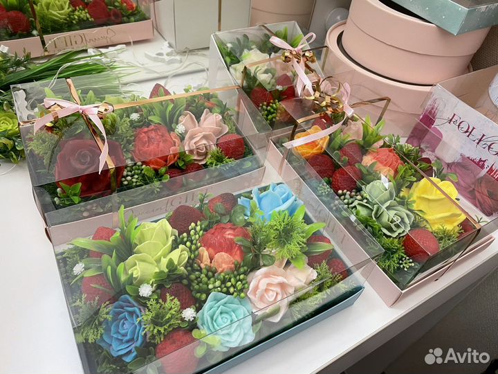 Вечный букет подарок из мыла ручной работы