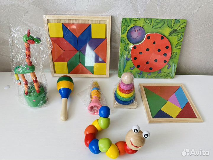 Развивающие деревянные игрушки пакетом