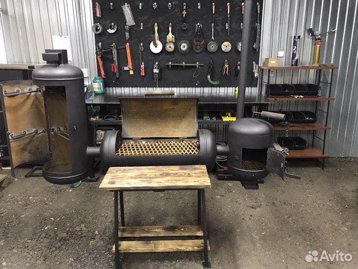 Мангал с печью под казан