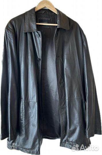 Кожаный плащ мужской 52 54