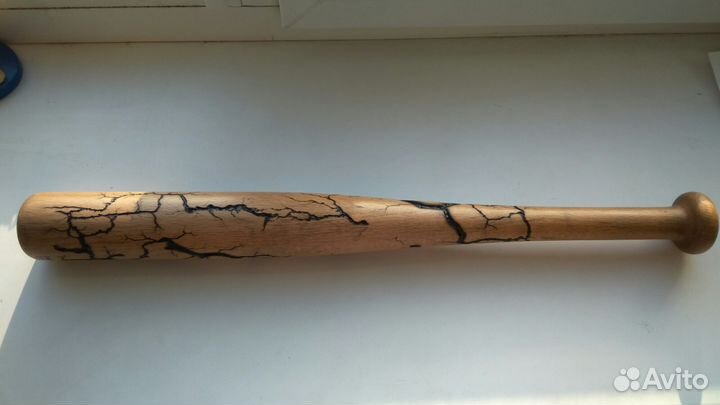 Бита деревянная Подарок Рисунок молния