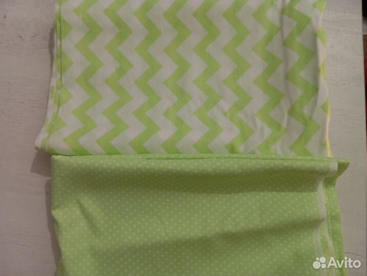 Ткань хлопок бязь зиг-заг горох