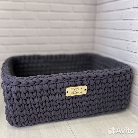 Корзинки вязаные из трикотажной пряжи