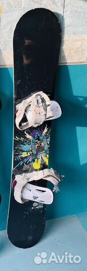 Сноуборд, ботинки, шлем, маска