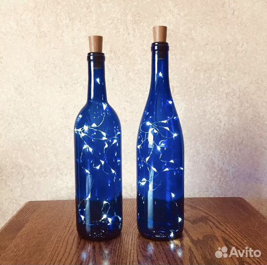 Стеклянная бутылка декор (2шт.)