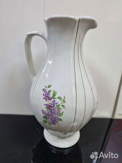 Антикварный кувшин, Сирень. Керамика