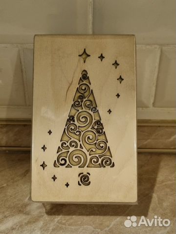 Шкатулка деревянная Елка