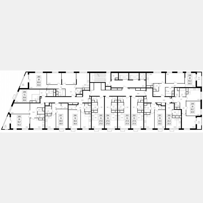 2-к. квартира, 62,2 м², 21/25 эт.