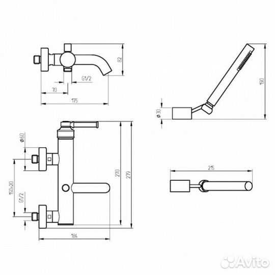 Смеситель для ванны Migliore Ermitage Mini 31416 хром