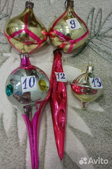 Елочные игрушки стекло СССР