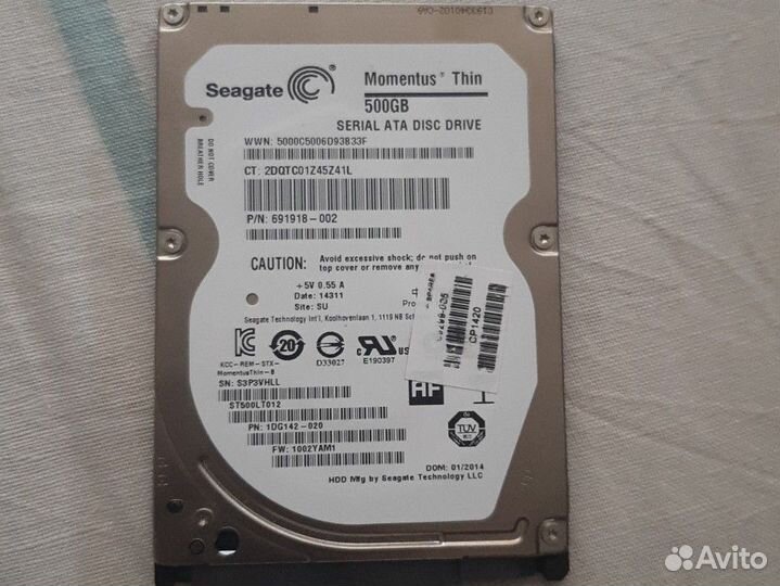 Жесткий диск seagate momentus thin 500gb