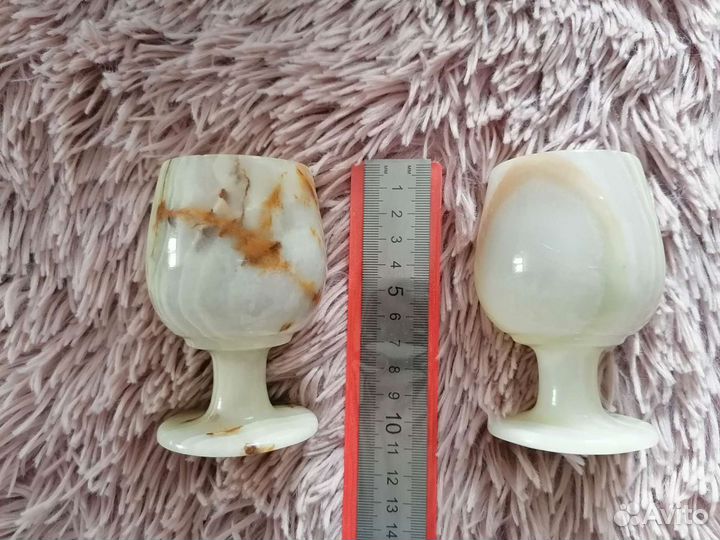 Фужеры-бокалы + подсвечник из оникса