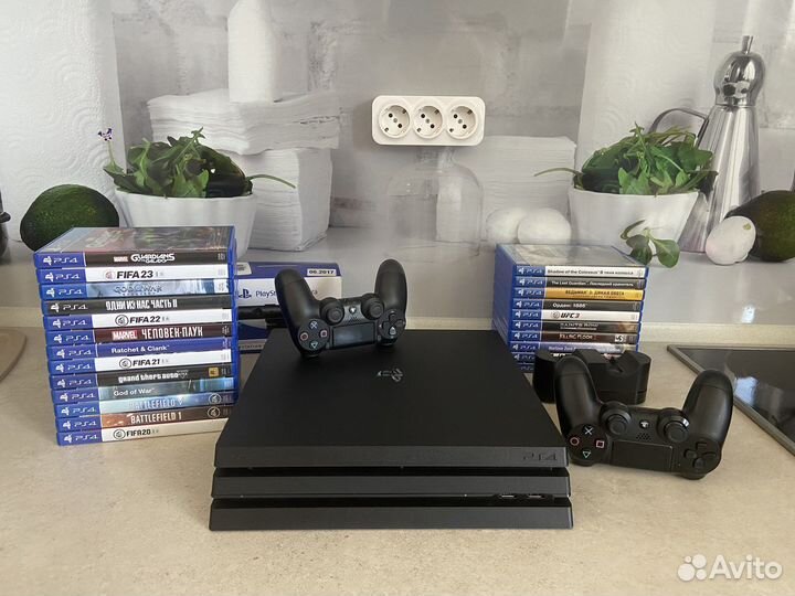Sony playstation 4 pro + диски