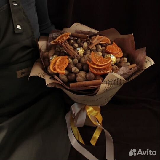 Букет из орехов, подарок, букет из сухофруктов