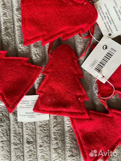 Фетровые красные ёлочки 6 штук