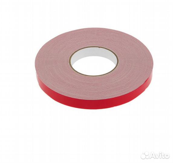Скотч двухсторонний 19мм х 20м красный для зеркал