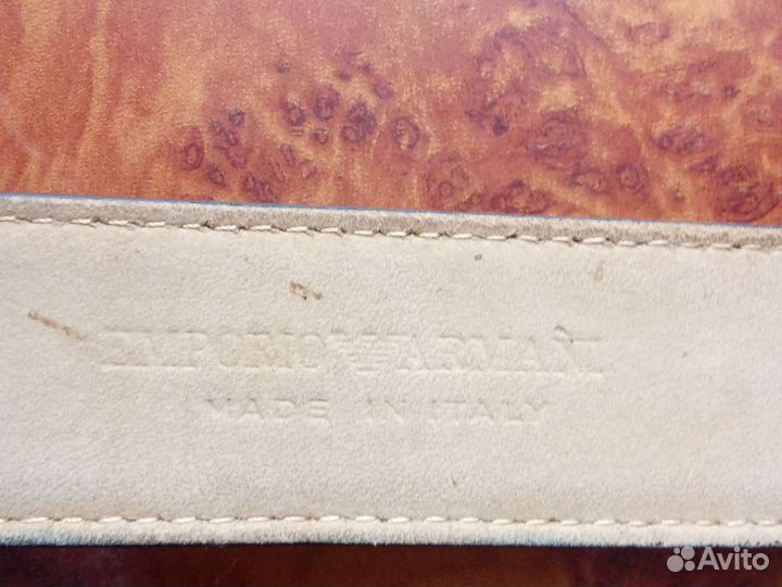 Мужской кожаный ремень черный Италия