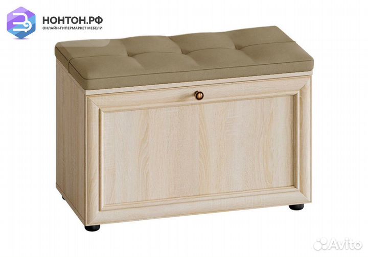 Тумба для обуви Оскар-7А дуб сонома светлый / кожз