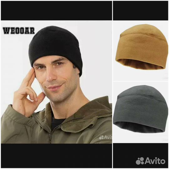 Шапка на двойном флисе (песочный)