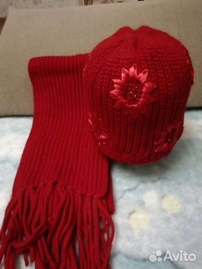 Шарф женский и шапочка комплект
