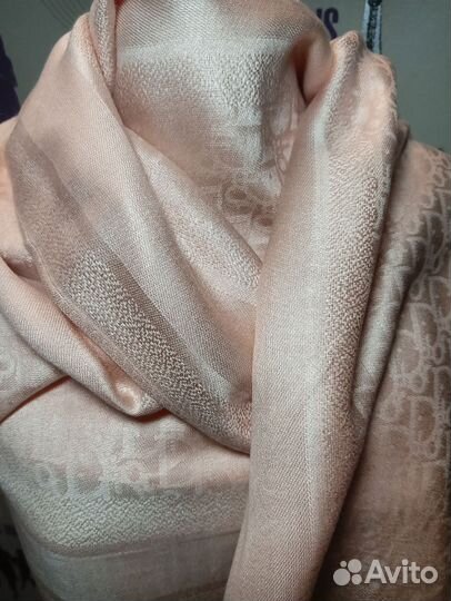 Christian dior палантин 65 шёлк, 35 кашемир