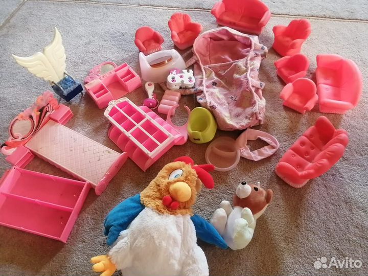 Большой пакет игрушек для девочек,мебель для барби