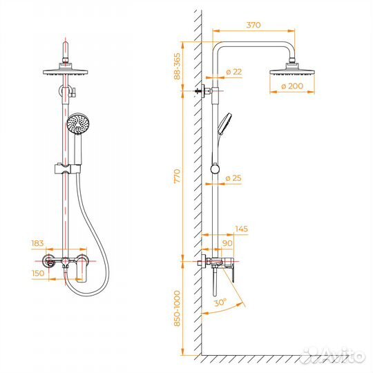 Душевая стойка RGW Shower Panels SP-26 Хром