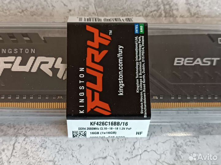 Оперативная память Kingston DDR4-16GB 2666mhz1