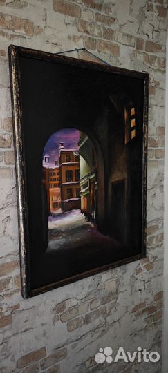 Картина маслом «Питерские дворики» 42 х 59,5см