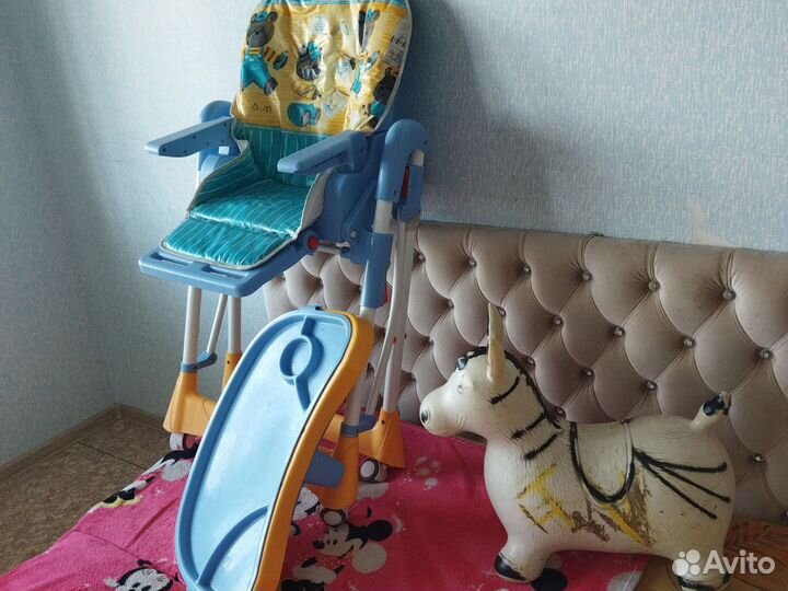 Стульчик для кормления+ослик попрыгун