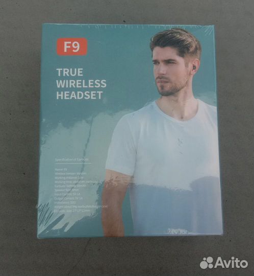 Новые наушники беспроводные F9. Запечатанные