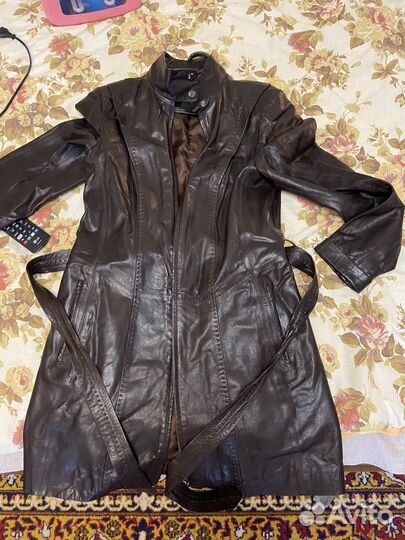 Плащ кожаный