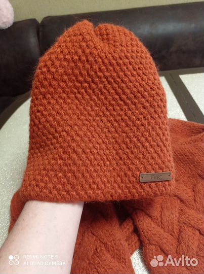 Шапка и шарф комплект зимний