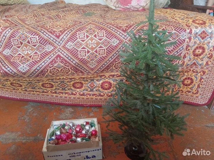 Новогодние игрушки СССР. Ёлочка 60 см и игрушки