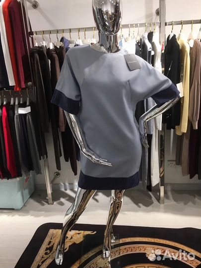 Платье Dior голубое/серое/розовое размер S-L