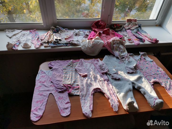 Детская одежда пакетом на девочку 0 - 6 мес