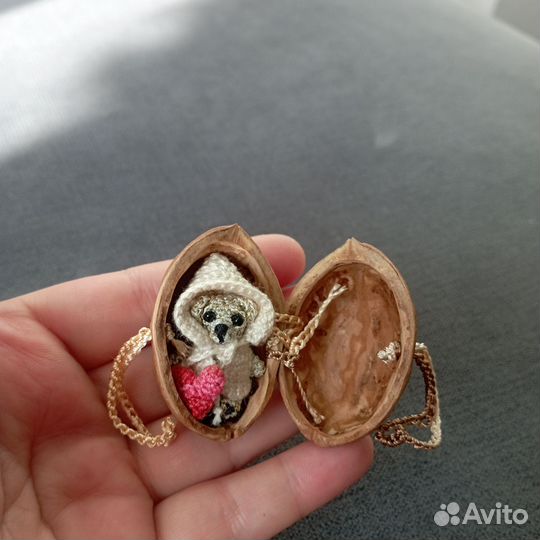 Мишка вязаный, миниатюра, мишка амигуруми