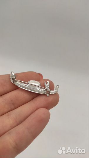 Брошь серебро 925 проба марказиты, нач. XX в. №7