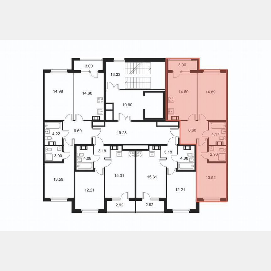 2-к. квартира, 58,2 м², 8/9 эт.