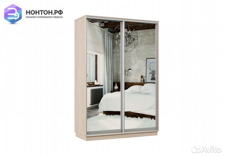 Шкаф-купе двухдверный Арго ясень шимо светлый