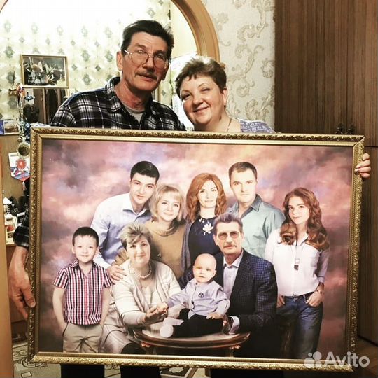 Портрет по фото на холсте