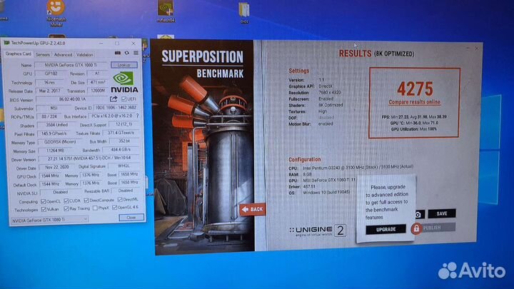 Видеокарта MSI gtx1080ti 11Gb
