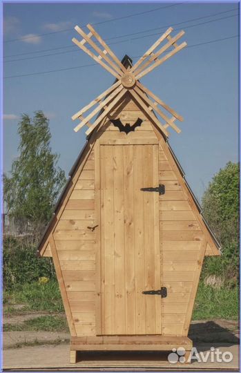 Дачный туалет деревянный прямоугольник ZBK