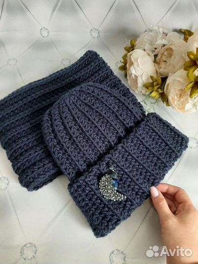 Комплект шапка и снуд