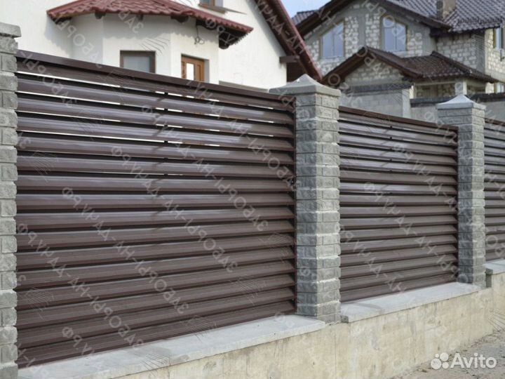 Забор жалюзи металлический