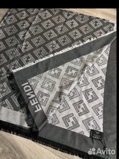Платок шаль Fendi серый большой новый
