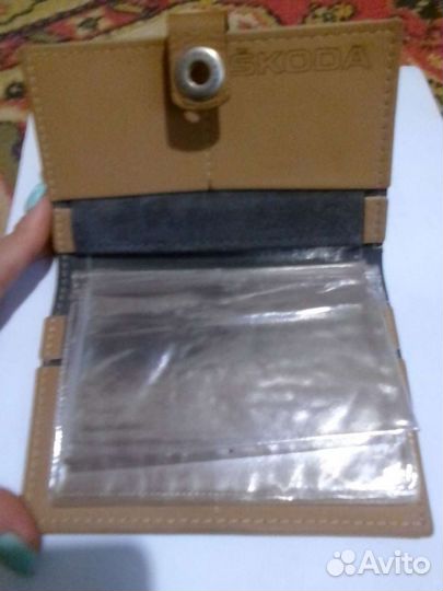 Визитница кожаная skoda
