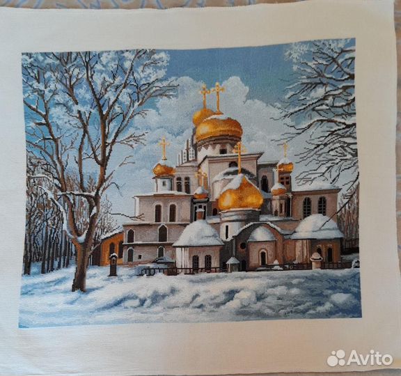 Картина вышитая крестом Церковь