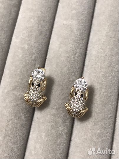 Серьги с покрытием позолота